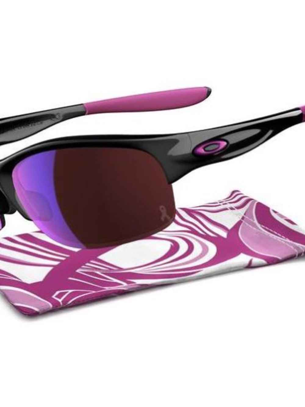 Oakley Black Frame Sunglasses with Pink and Blue Mirrored Lenses - Picture 3 of 12